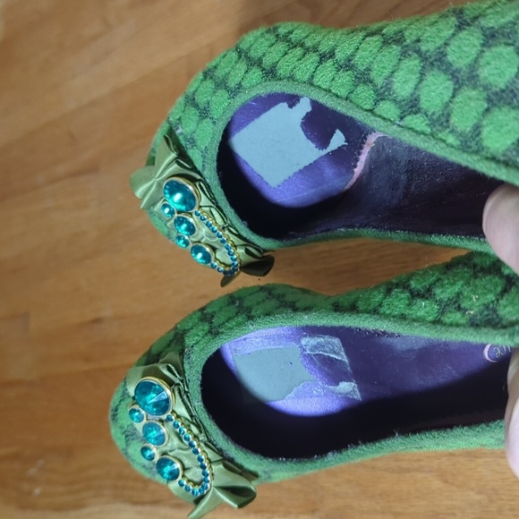 Poetic License Charm School Sz EU39.5 Green Polka Dot Heels - Picture 4 of 8